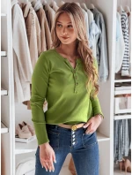 Dámské tričko s dlouhým rukávem limetkově zelené Dstreet model 21985664 - FashionStreet