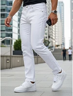 Pánske biele slim fit džínsy FashionStreet UX4487