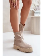 Dámské boty na z přírodní kůže béžové model 21673000 - Zazoo