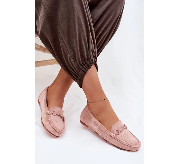 Dámské mokasíny Ploché Růžové model 22091868 - Boto