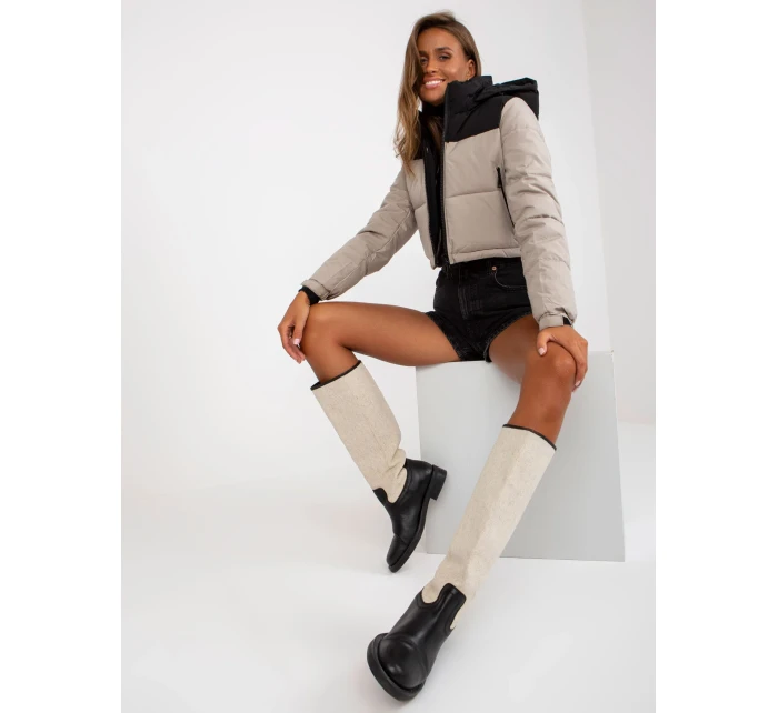 Dámska bunda NM KR D2 3825 77P čierna a béžová Dámska bunda NM KR D2 3825 77P čierna a béžová