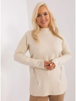 Sweter PM SW model 18949260 jasny beżowy - FPrice Sweter PM SW model 18949260 jasny beżowy - FPrice