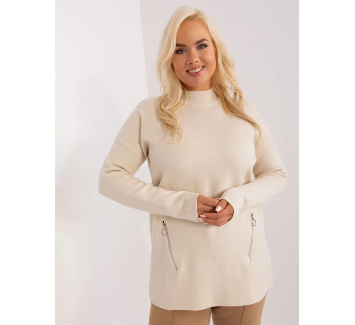 Sweter PM SW model 18949260 jasny beżowy - FPrice Sweter PM SW model 18949260 jasny beżowy - FPrice