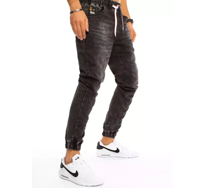 Pánske čierne džínsové nohavice FashionStreet UX3226