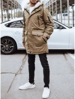 FashionStreet pánska tmavobéžová zimná bunda TX4593 FashionStreet pánska tmavobéžová zimná bunda TX4593