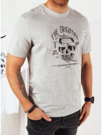 Pánské šedé tričko s potiskem Dstreet model 21973638 - FashionStreet