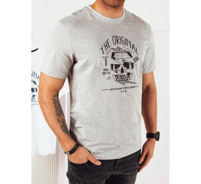 Pánské šedé tričko s potiskem Dstreet model 21973638 - FashionStreet