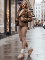Kurtka damska SOFTSTILL zamszowa z kożuszkiem kamelowa FashionStreet TY4747z Kurtka damska SOFTSTILL zamszowa z kożuszkiem kamelowa FashionStreet TY4747z