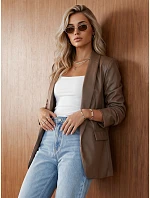 Dámska kožená bunda so zvrásnenými rukávmi Fango FashionStreet PY0166