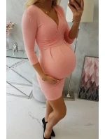 Priliehavé šaty s výrezom pod poprsím lososom Priliehavé šaty s výrezom pod poprsím lososom