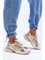 Dámské sportovní šněrovací boty Béžove model 21626276 - Boto