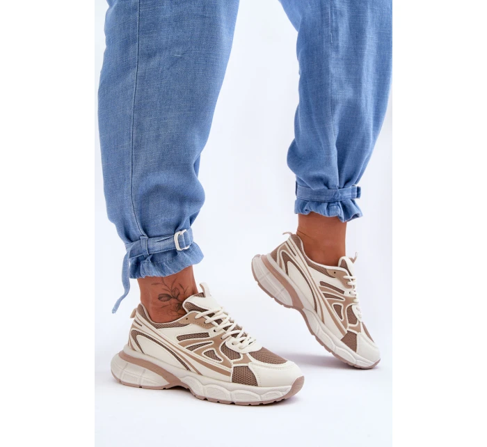 Dámské sportovní šněrovací boty Béžove model 21626276 - Boto