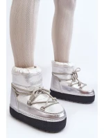 Damskie Śniegowce Z Wiązaniem Srebrne Toolsa Damskie Śniegowce Z Wiązaniem Srebrne Toolsa