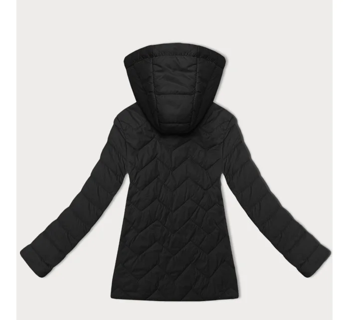 Ľahká čierna dámska prešívaná bunda s kapucňou J Style (16M9232-392) Ľahká čierna dámska prešívaná bunda s kapucňou J Style (16M9232-392)