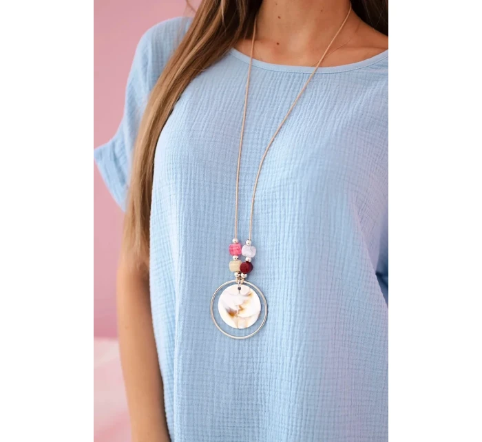 Mušelínová blúzka s náhrdelníkom modrá Mušelínová blúzka s náhrdelníkom modrá