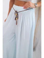 Dámske viskózové nohavice so širokými nohavicami modré Dámske viskózové nohavice so širokými nohavicami modré