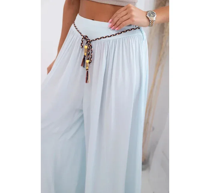 Dámske viskózové nohavice so širokými nohavicami modré Dámske viskózové nohavice so širokými nohavicami modré