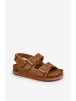 Sandałki Dziecięce Na Korkowej Platformie Zapinane Na Rzep Camel Rorria