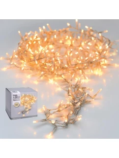 VIANOČNÝ STROMČEK SVETELNÁ REŤAZ 720 VIEDLA TEPLÁ BIELA PRIEHĽADNÝ DRÔT