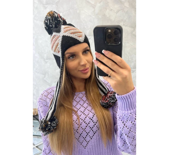 Dámska klapka na uši Eunika K322 black+grey