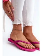 Ploché Elastické Dámské Žabky  Fuksie model 21661924 - Zaxy