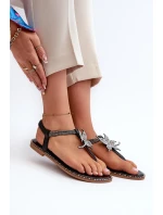 Dámské Ploché Sandály S Ozdobným Stříbrné model 21662044 - EVENTO Dámské Ploché Sandály S Ozdobným Stříbrné model 21662044 - EVENTO