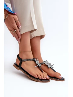 Dámské Ploché Sandály S Ozdobným Stříbrné model 21662044 - EVENTO