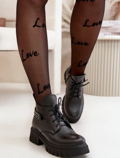 Dámské Kožené Boty S  Zateplené Černé model 21669363 - Zazoo