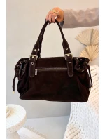 Dámska semišová kabelka Ovelia - čokoládová