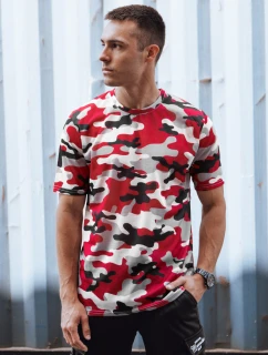 Pánske maskáčové červené tričko FashionStreet RX5588