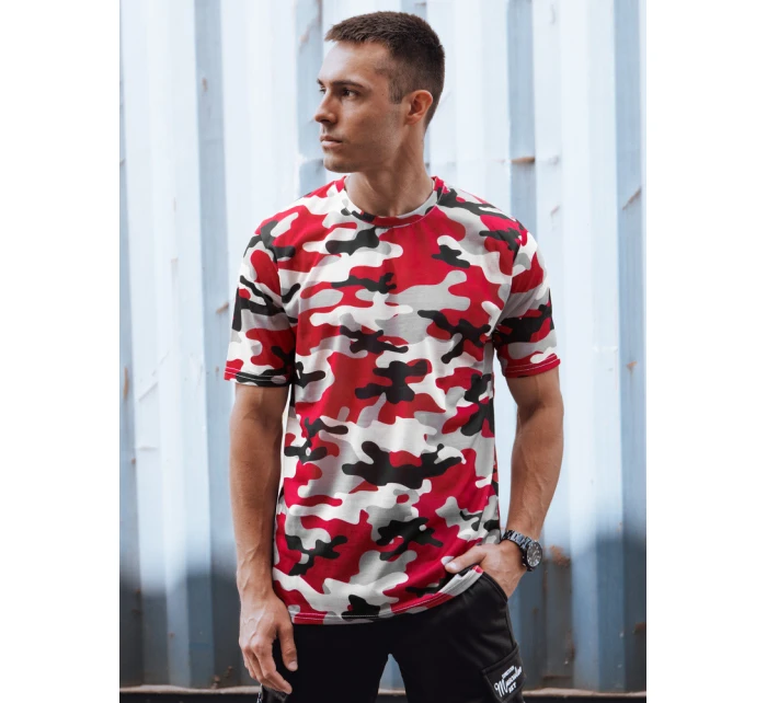 Pánské maskáčové červené tričko Dstreet model 21978115 - FashionStreet Pánské maskáčové červené tričko Dstreet model 21978115 - FashionStreet