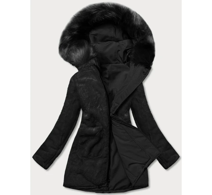 CIEPŁA KURTKA ZIMOWA DAMSKA DWUSTRONNA CZARNA model 21243786 - MHM