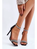 Eleganckie Sandałki Na Szpilce Czarne Patricio Eleganckie Sandałki Na Szpilce Czarne Patricio