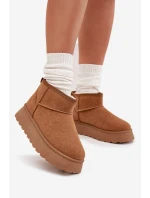 Dámské Sněhule Na Platformě Zateplené Kožíškem Camel model 21705239 - Boto