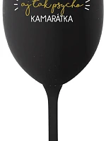 THE BEST YET SO PSYCHO GIRL - čierny pohár na víno 350 ml