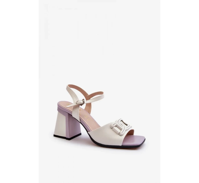 Sandále na podpätku model 195418 Step in style Sandále na podpätku model 195418 Step in style