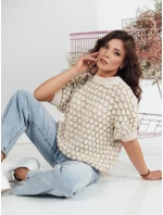 Dámský oversize svetr béžový Dstreet model 21973017 - FashionStreet