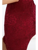 Krajkové šaty s krátkými rukávy a výstřihem model 21183414 - numoco