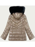 Béžová prošívaná dámská zimní bunda model 21246597 - MELYA MELODY