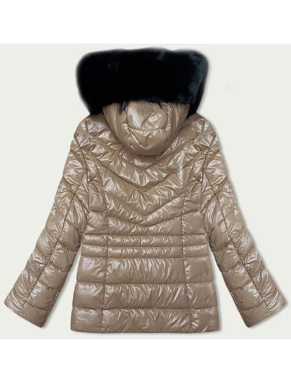 Béžová prošívaná dámská zimní bunda model 21246597 - MELYA MELODY