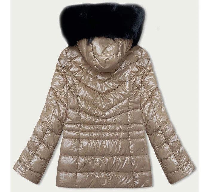 Béžová prošívaná dámská zimní bunda model 21246597 - MELYA MELODY