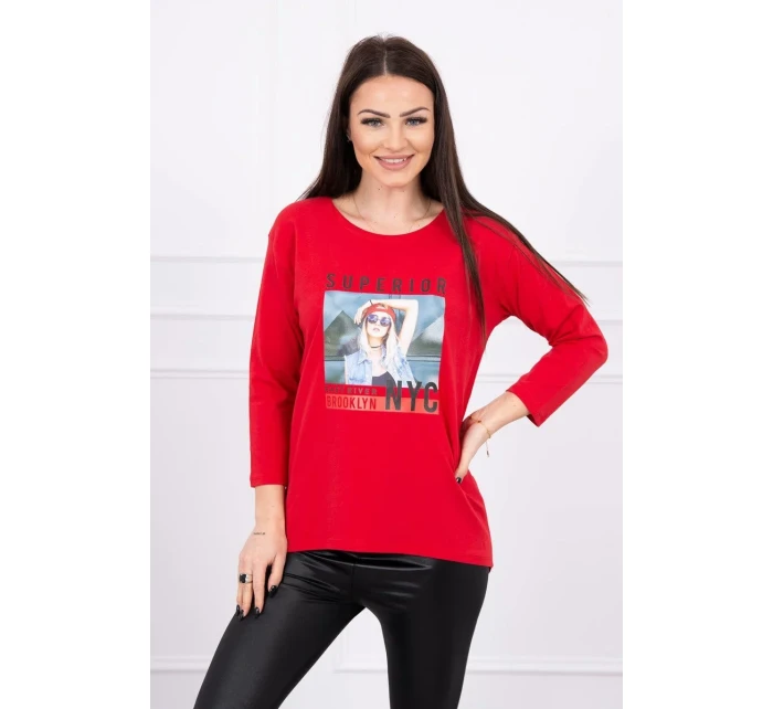 Blúzka s potlačou Superior červená