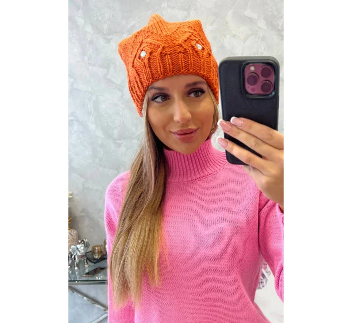 Dámska čiapka Ramona K383 oranžová