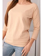 Dámska blúzka s lodičkovým výstrihom béžová