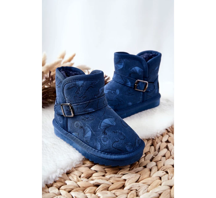 Dziecięce Botki Śniegowce Z Futerkiem Granatowe Kawai Dziecięce Botki Śniegowce Z Futerkiem Granatowe Kawai