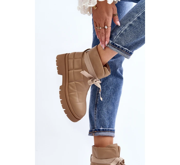 Dámské kotníčkové boty se a šněrováním khaki model 21644678 - Boto Dámské kotníčkové boty se a šněrováním khaki model 21644678 - Boto