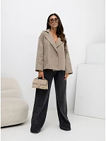 Dámský kabát model 22309478 tmavě béžový - FPrice Dámský kabát model 22309478 tmavě béžový - FPrice