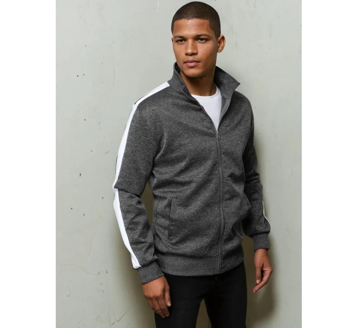 Pánska tmavosivá mikina na zips FashionStreet BX5563
