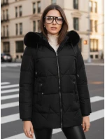 Dámska zimná prešívaná bunda s kapucňou čierna FashionStreet TY5330 Dámska zimná prešívaná bunda s kapucňou čierna FashionStreet TY5330