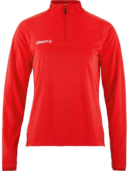 Craft Teamwear Evolve 2.0 Half Zip W Dámska tréningová bunda so zipsom na 1/4 dĺžky 82.4761 jasne červená Craft Teamwear Evolve 2.0 Half Zip W Dámska tréningová bunda so zipsom na 1/4 dĺžky 82.4761 jasne červená